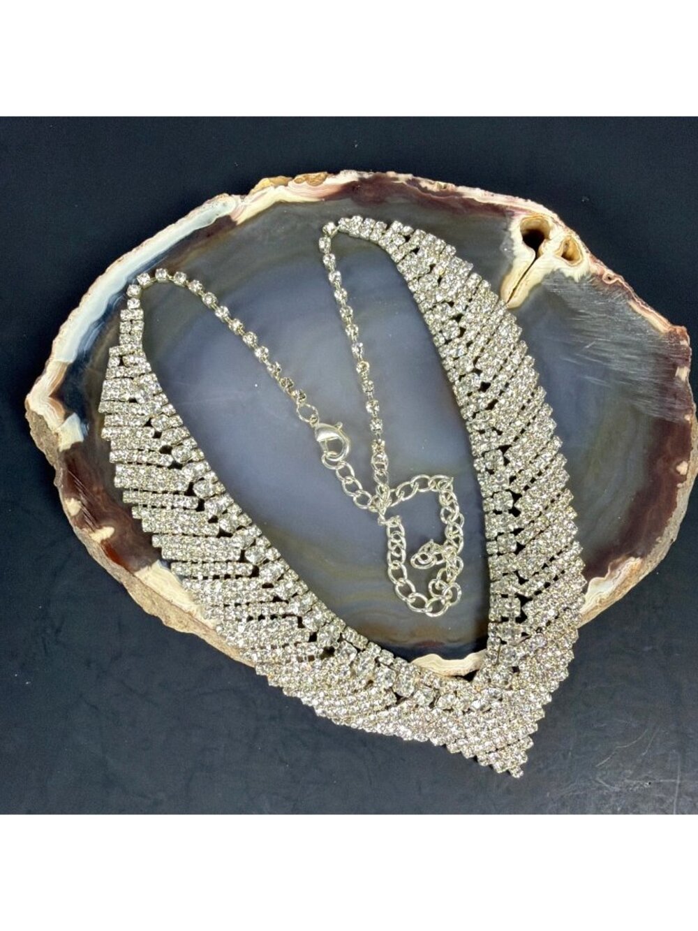 Clear Rhinestone Bridal Wedding Jewelry Set Statement Necklace Drop Earrings Lot - Picture 14 of 16
